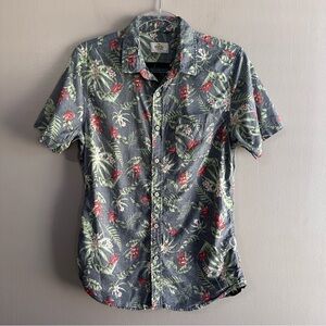 Marine Layer Hawaiian Floral Casual Buttondown Shirt Mens Medium Vacation Beach